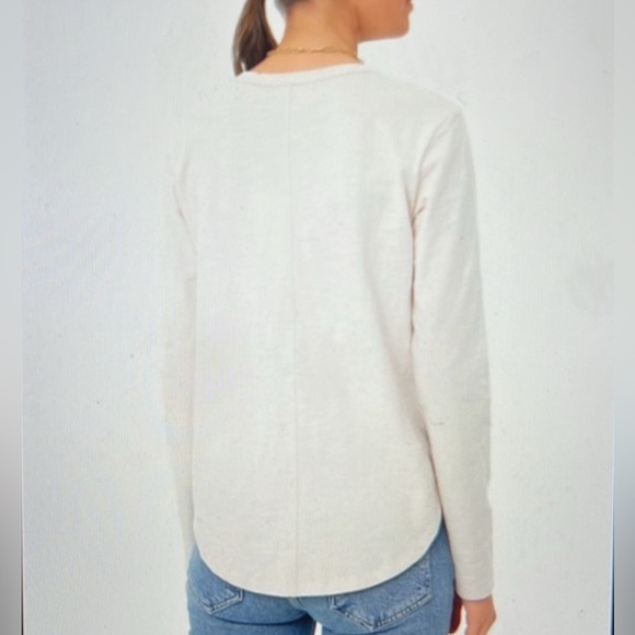 Tuckernuck Pomander Place Long Sleeve Henley Tee Size Small Beige Oatmeal - Picture 2 of 8